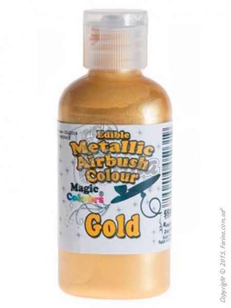 Краситель для аэрографа Золотой металлик Magic Colours 55 мл - Metallik Airbrush (Металлик Эйрбраш)< фото цена